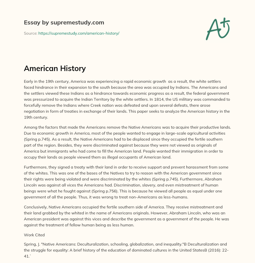 American History essay