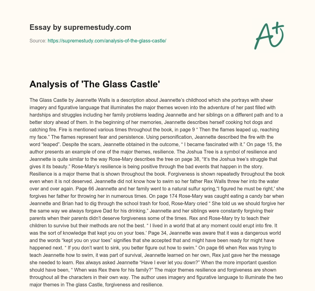 Analysis of ‘The Glass Castle’ essay