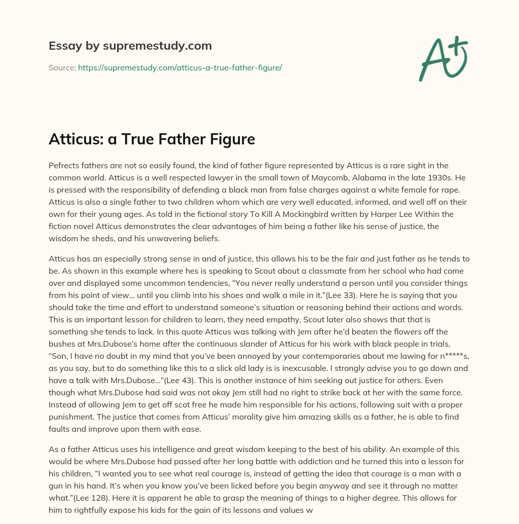 Atticus: a True Father Figure essay