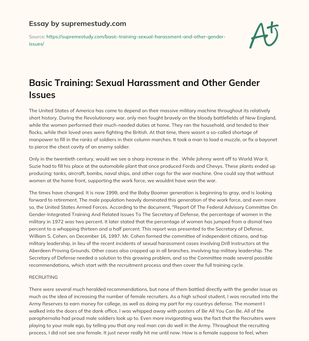 gender harassment essay