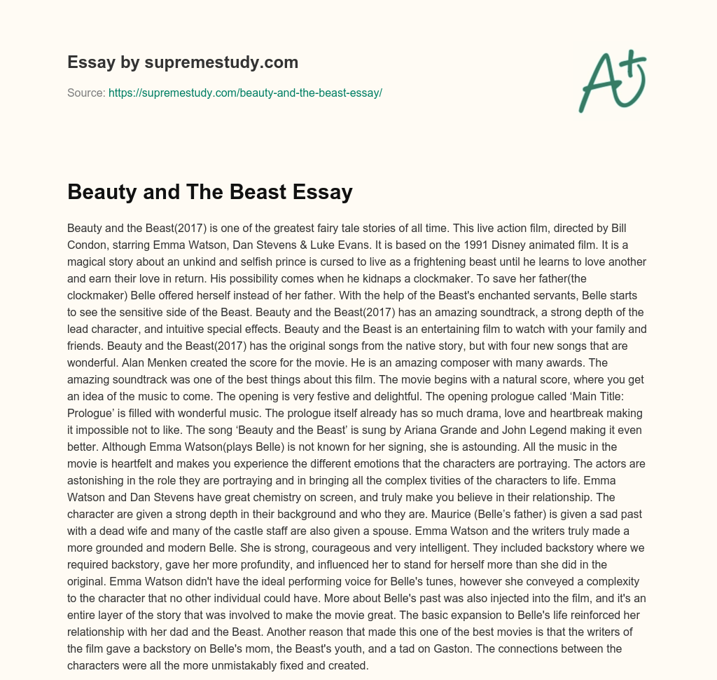 Beauty and The Beast Essay essay