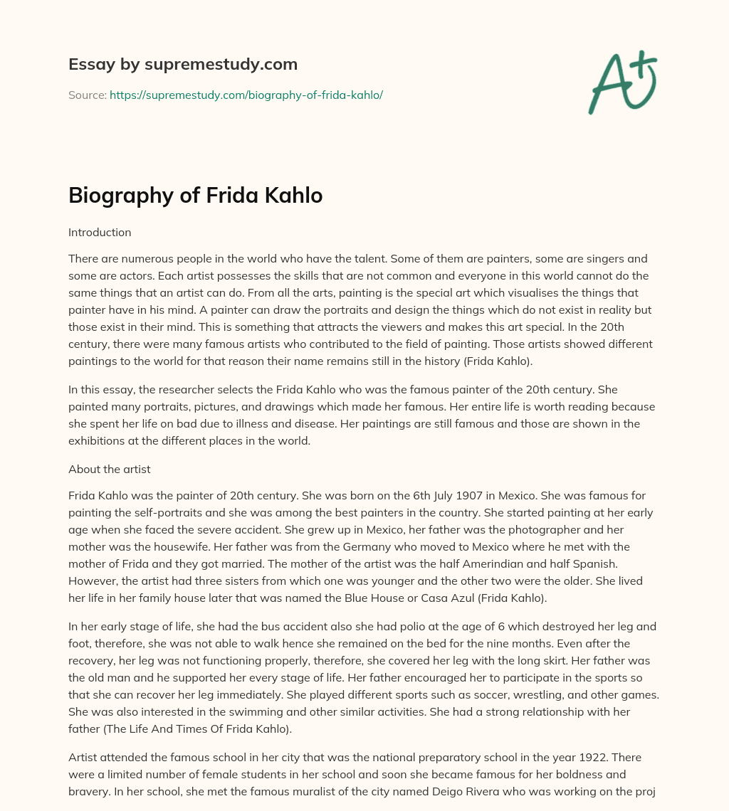 frida kahlo essay introduction