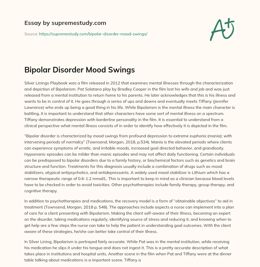 Bipolar Disorder Mood Swings essay