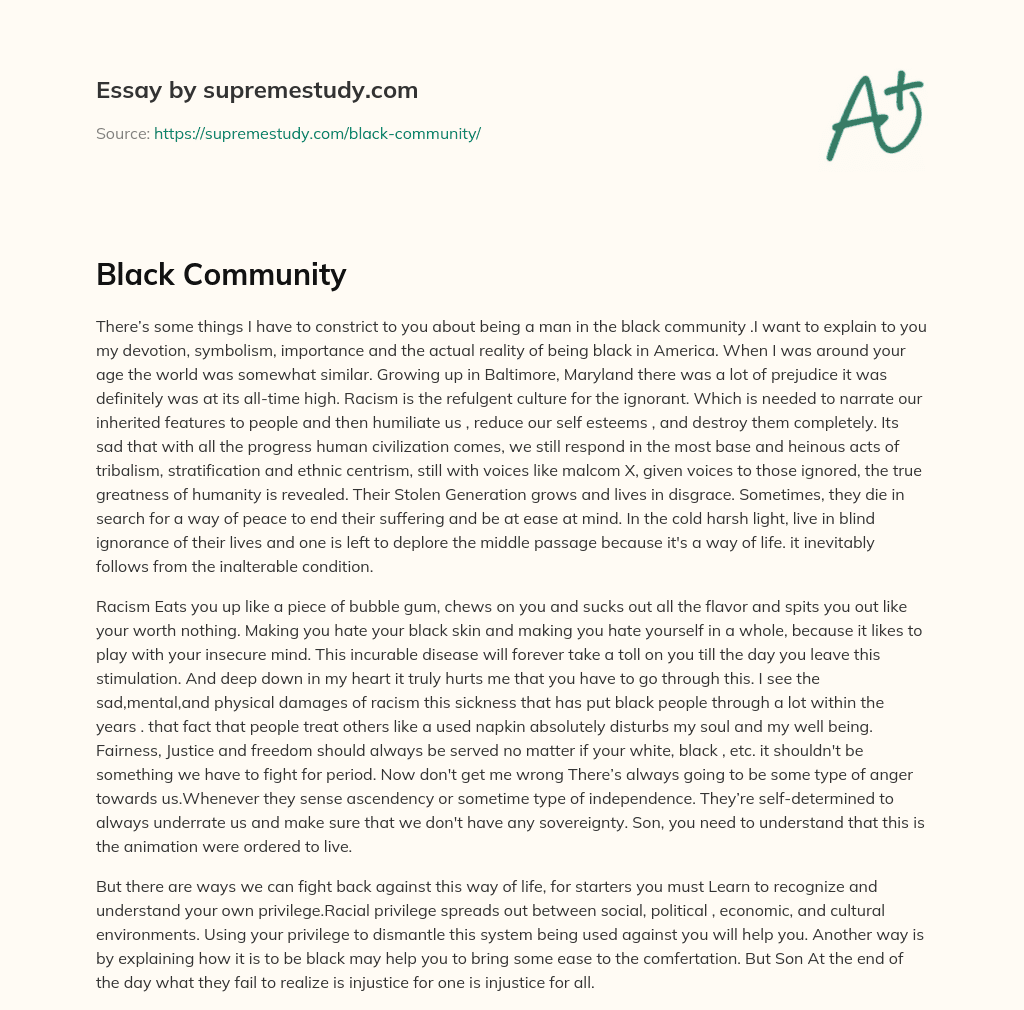 Black Community essay