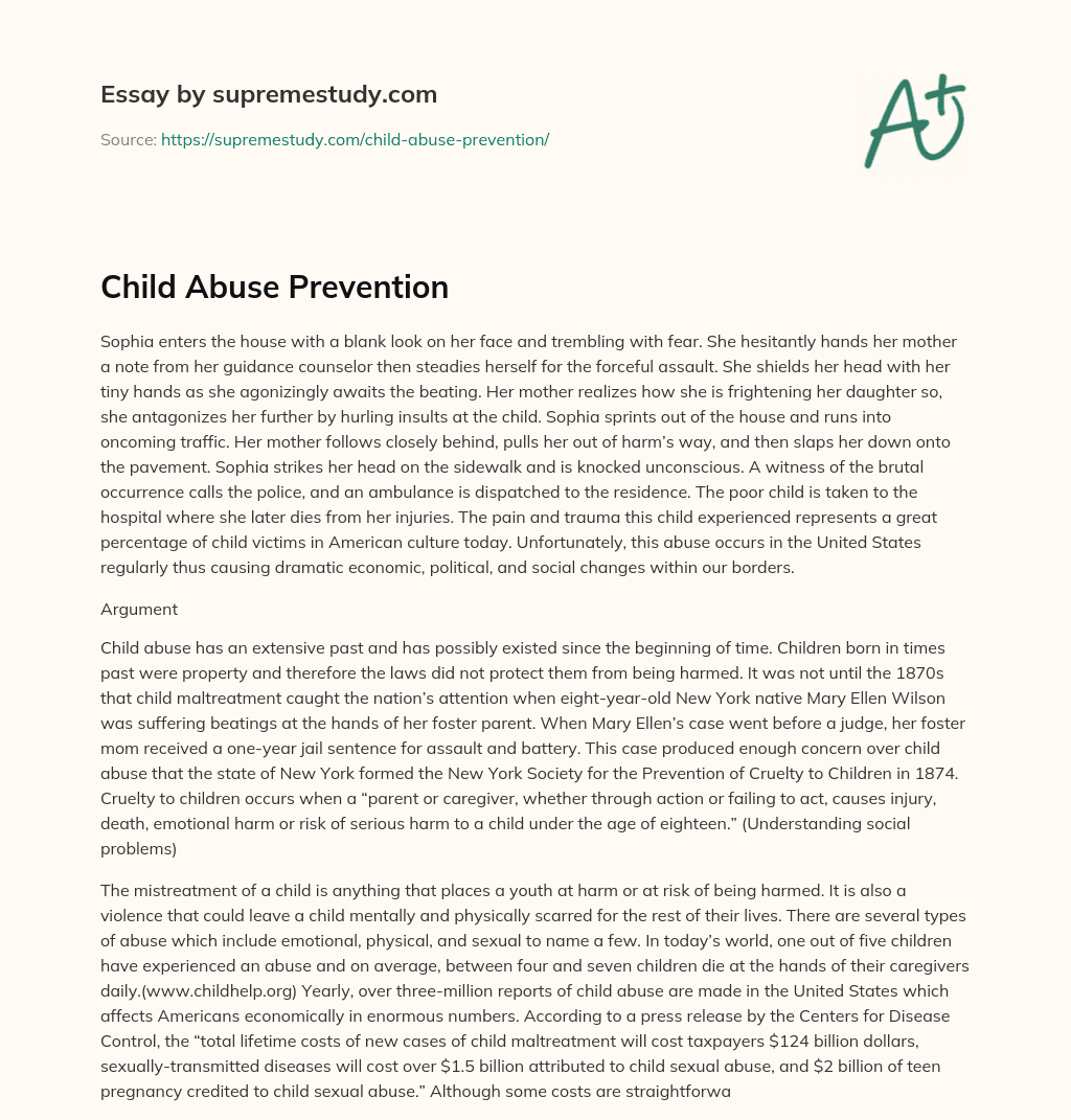 argumentative essay about child protection