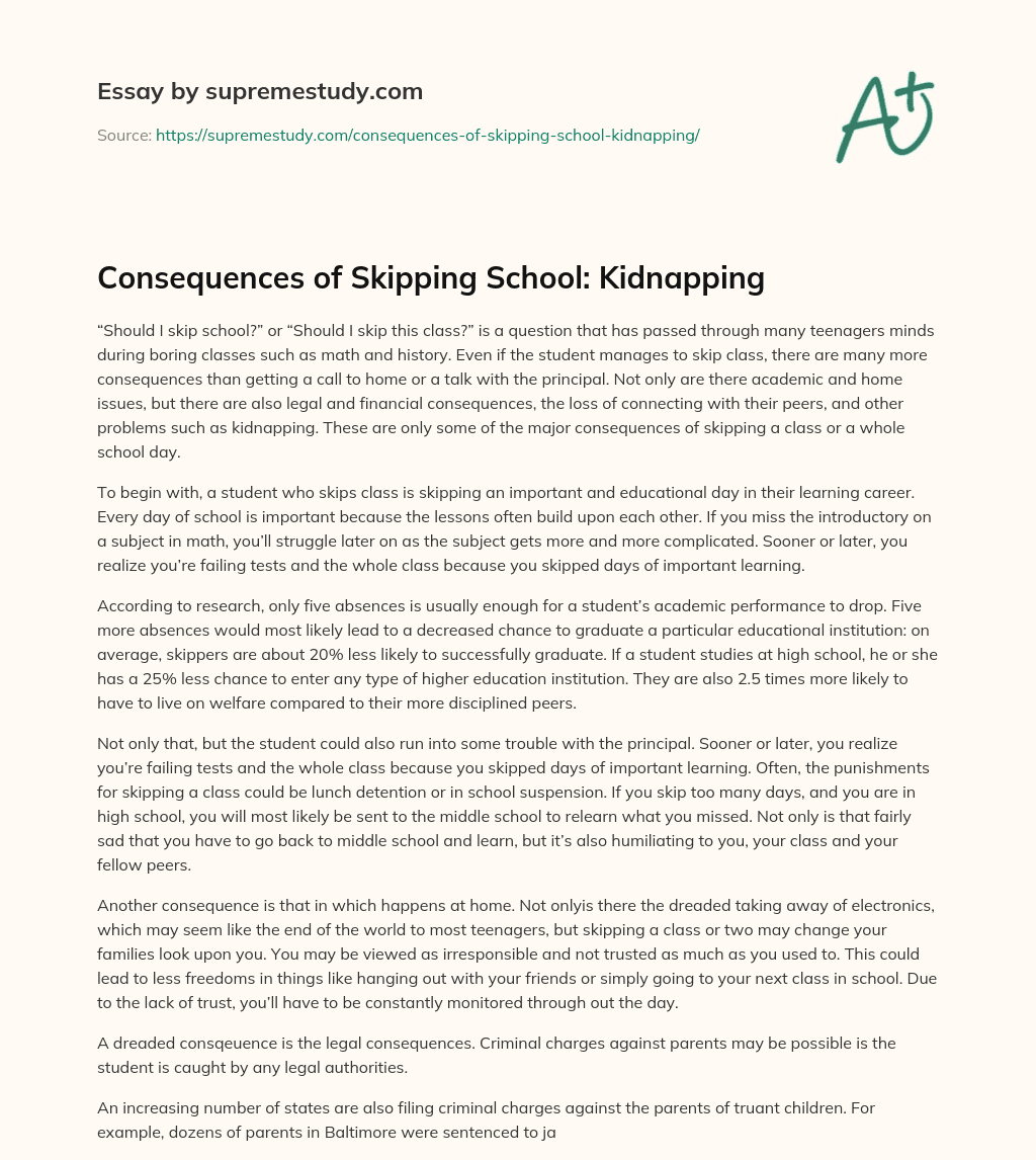 kidnapping essay