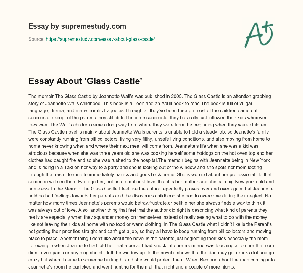 essay about the glass castle