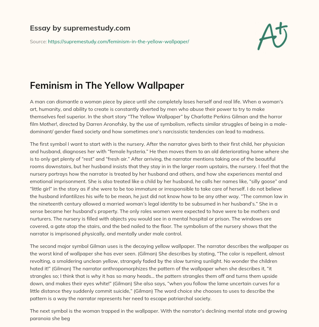 Feminism in The Yellow Wallpaper essay