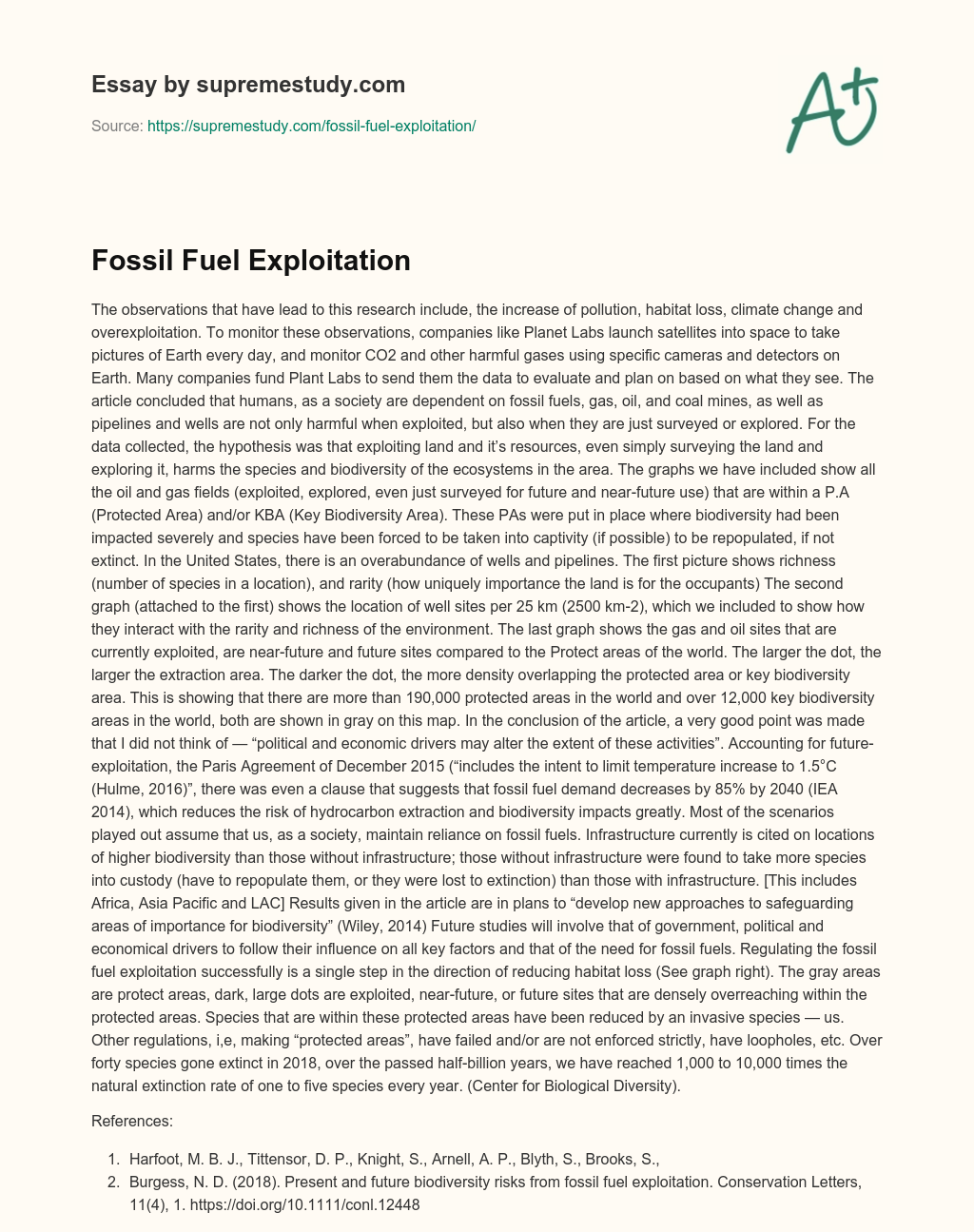 Fossil Fuel Exploitation essay