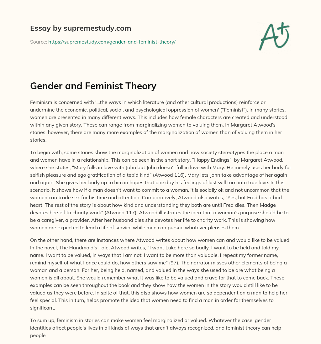 feminist theory experiences essay