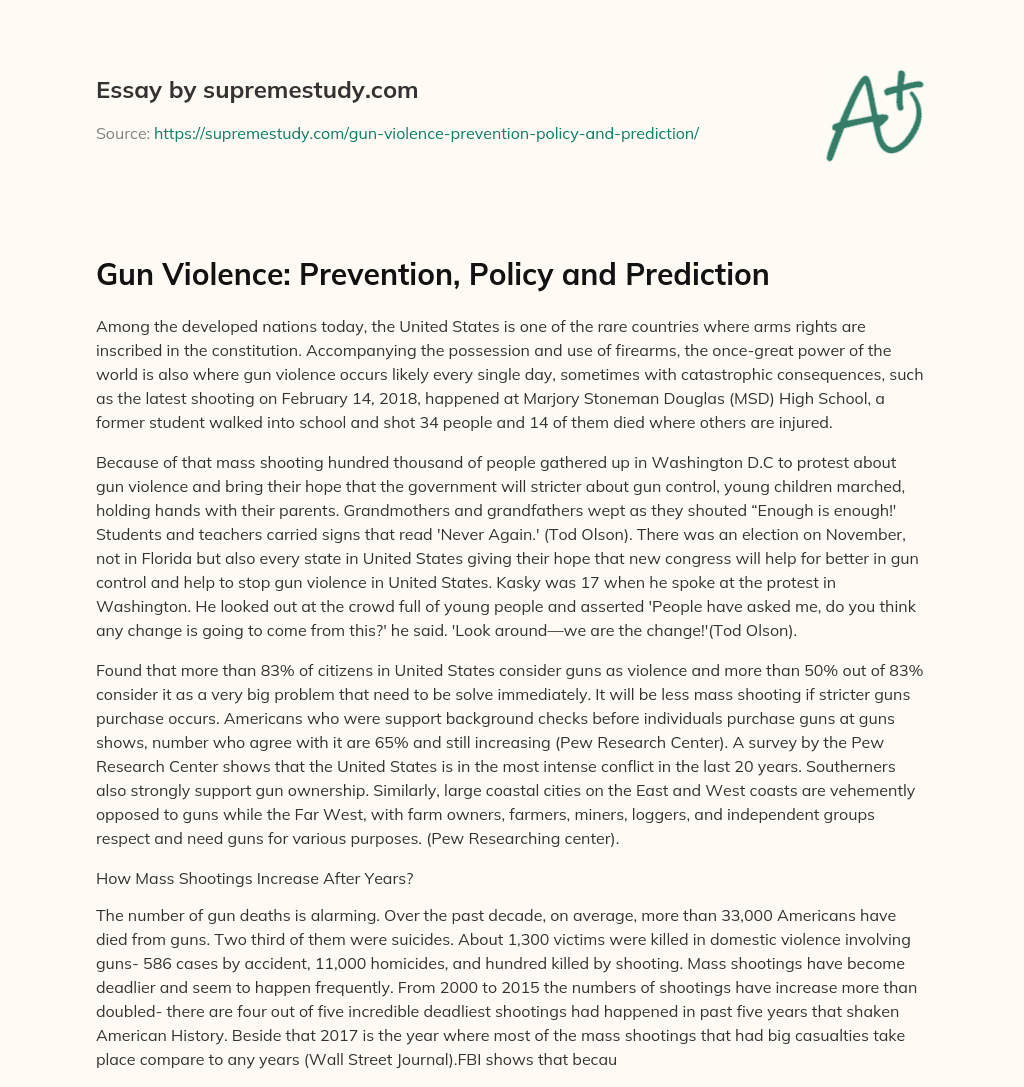 gun violence prevention essay