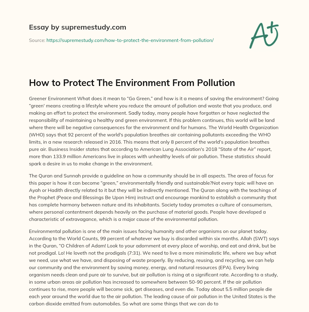 how-to-protect-the-environment-from-pollution-free-essay-example