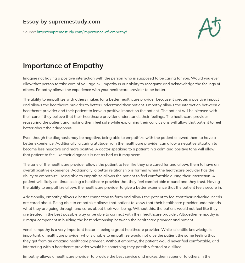 essay for empathy