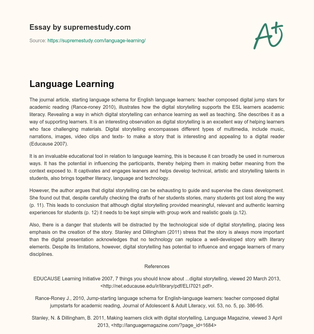 Language Learning essay