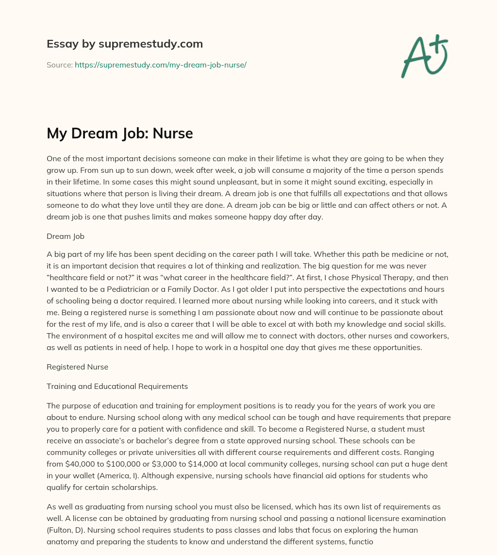 my dream job essay hotel manager