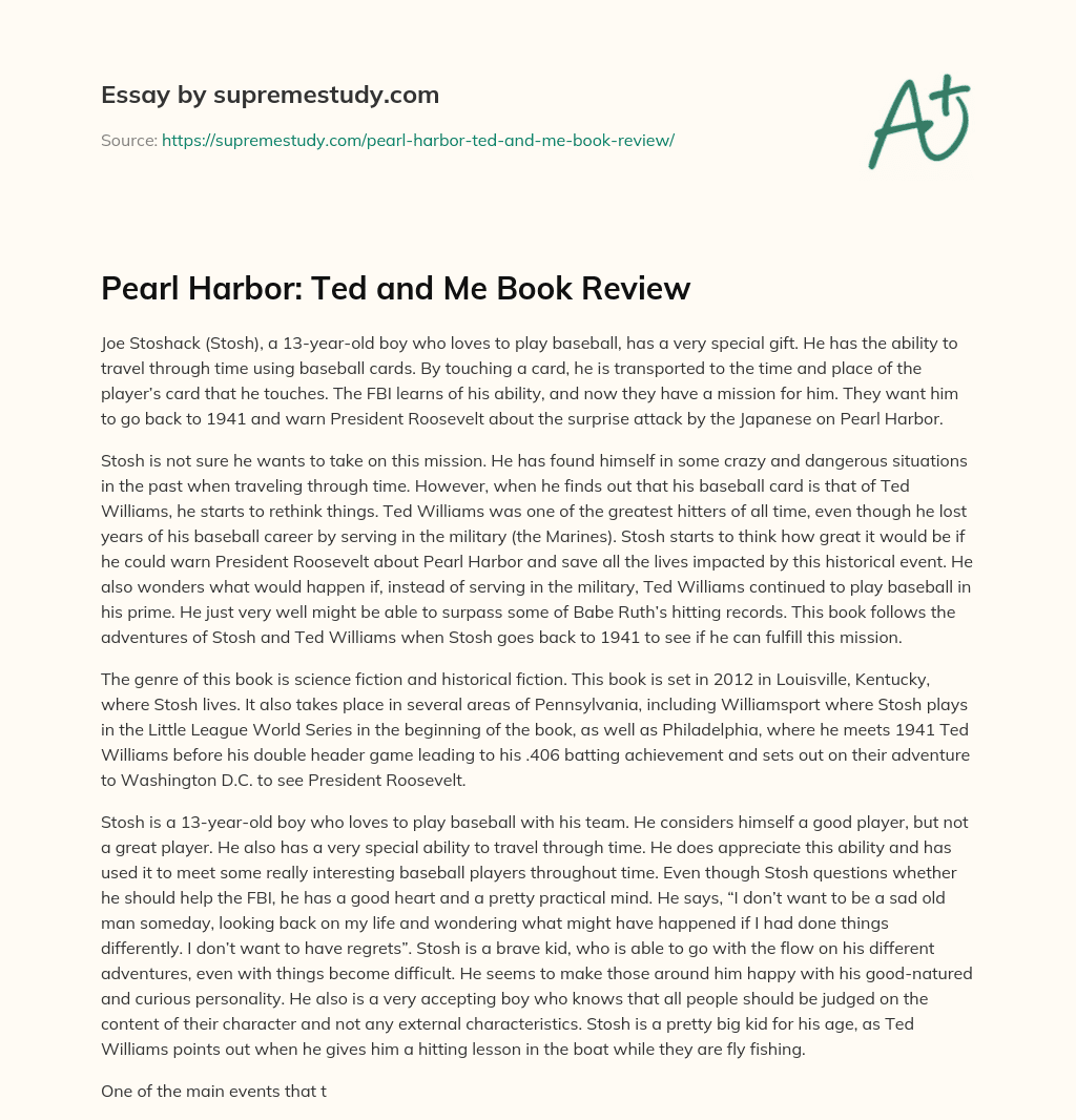 Pearl Harbor: Ted and Me Book Review essay