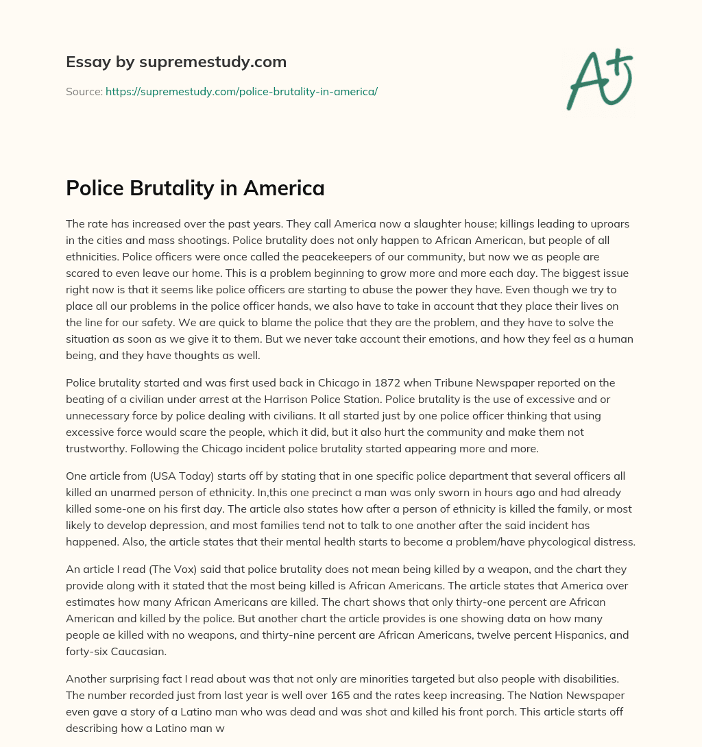 Police Brutality in America essay