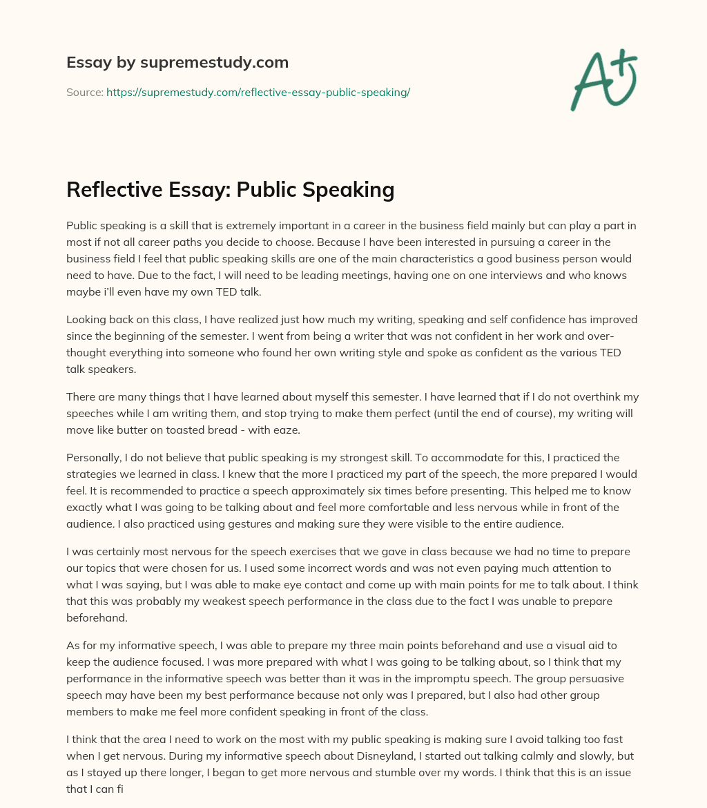 an essay on public speaking