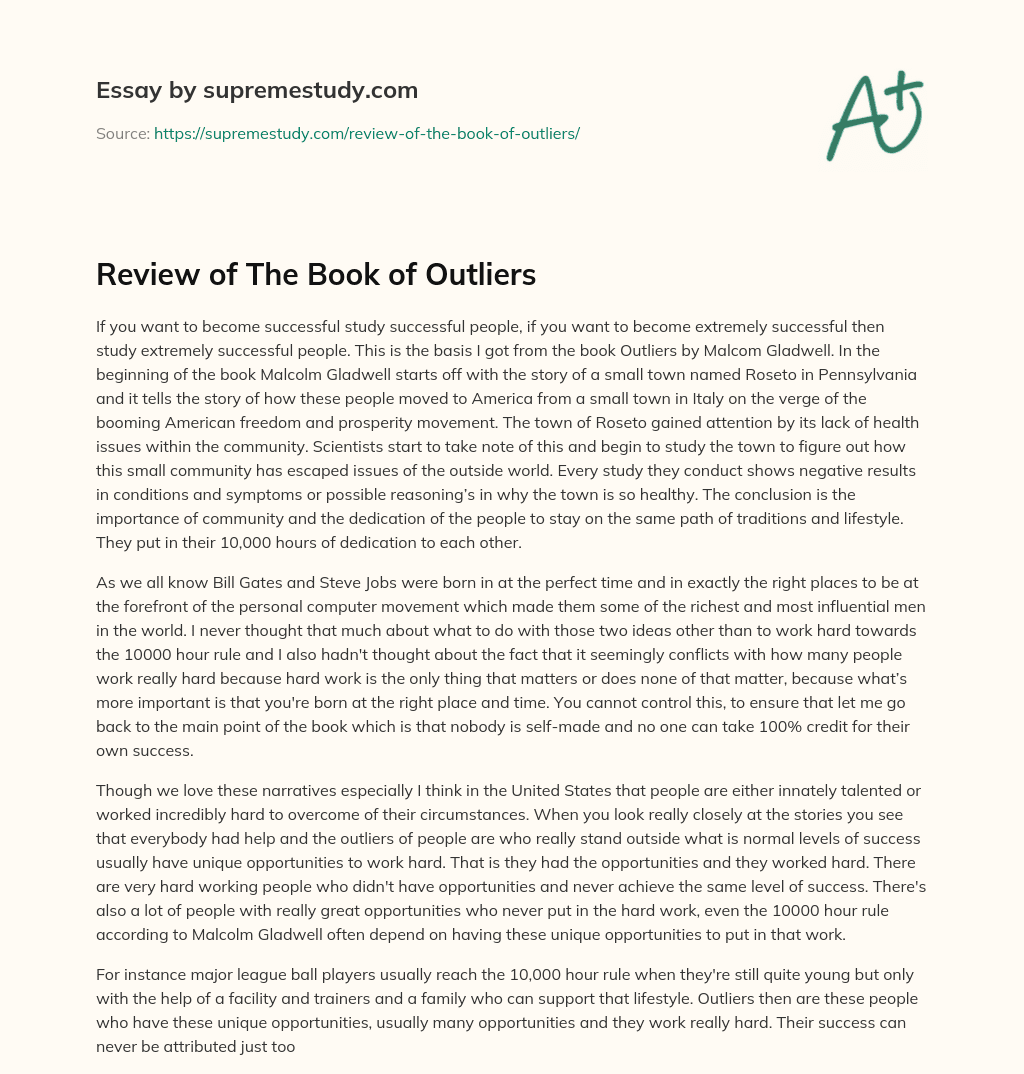 Review of The Book of Outliers essay