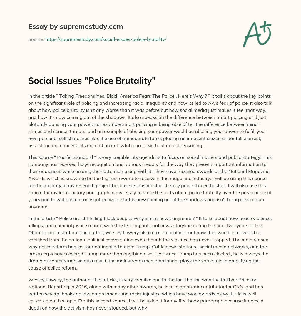 police brutality satire essay