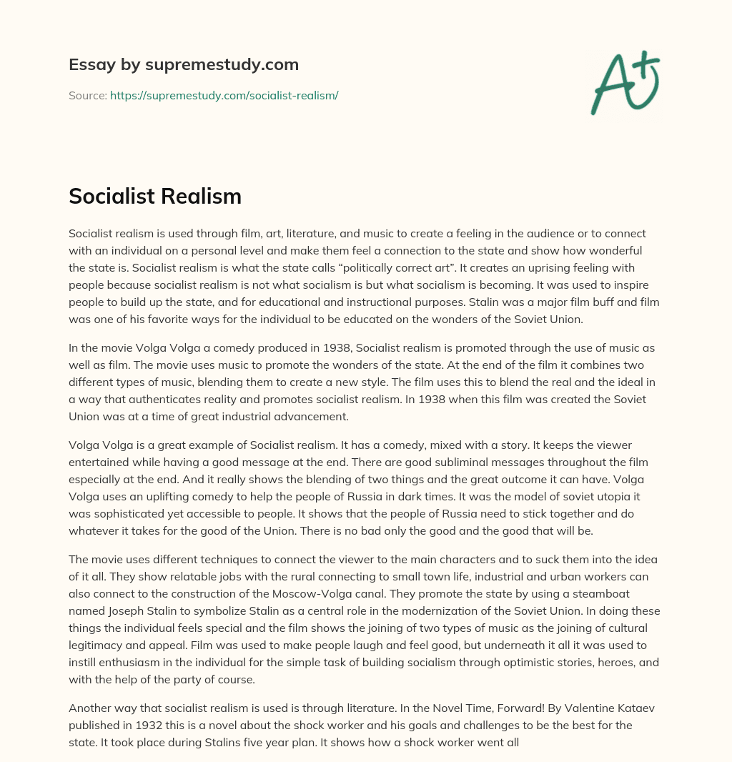 Socialist Realism essay