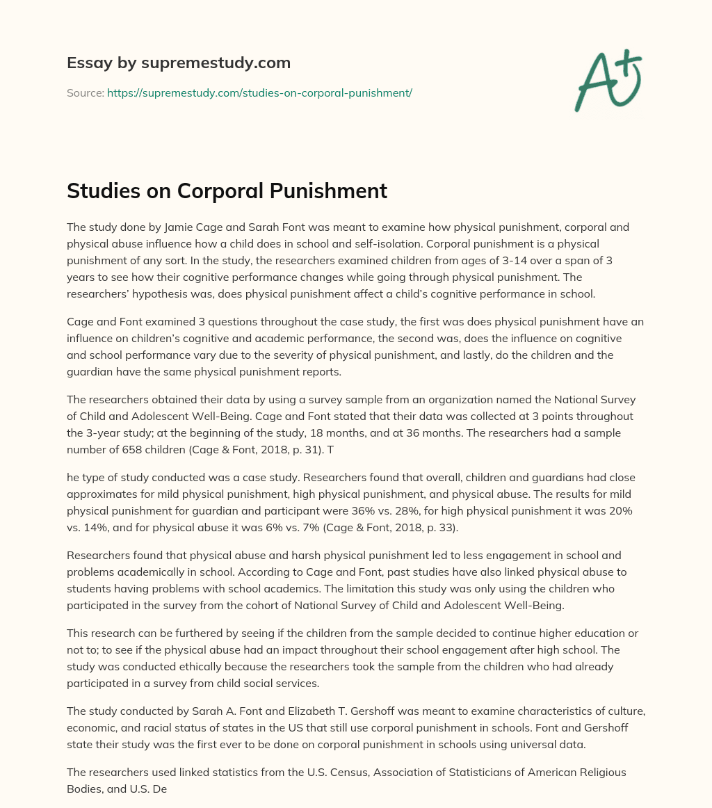 corporal punishment essay pdf