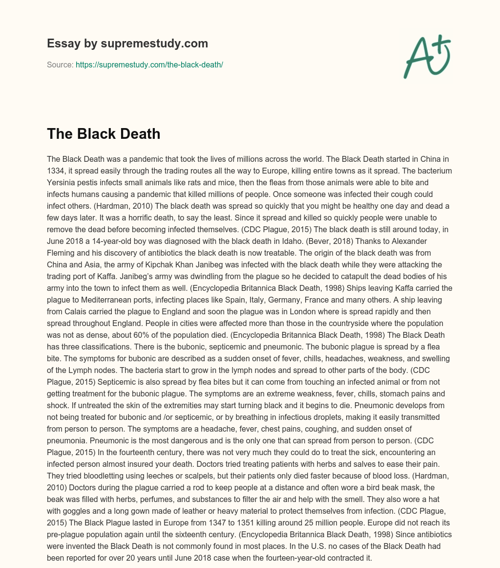 The Black Death essay