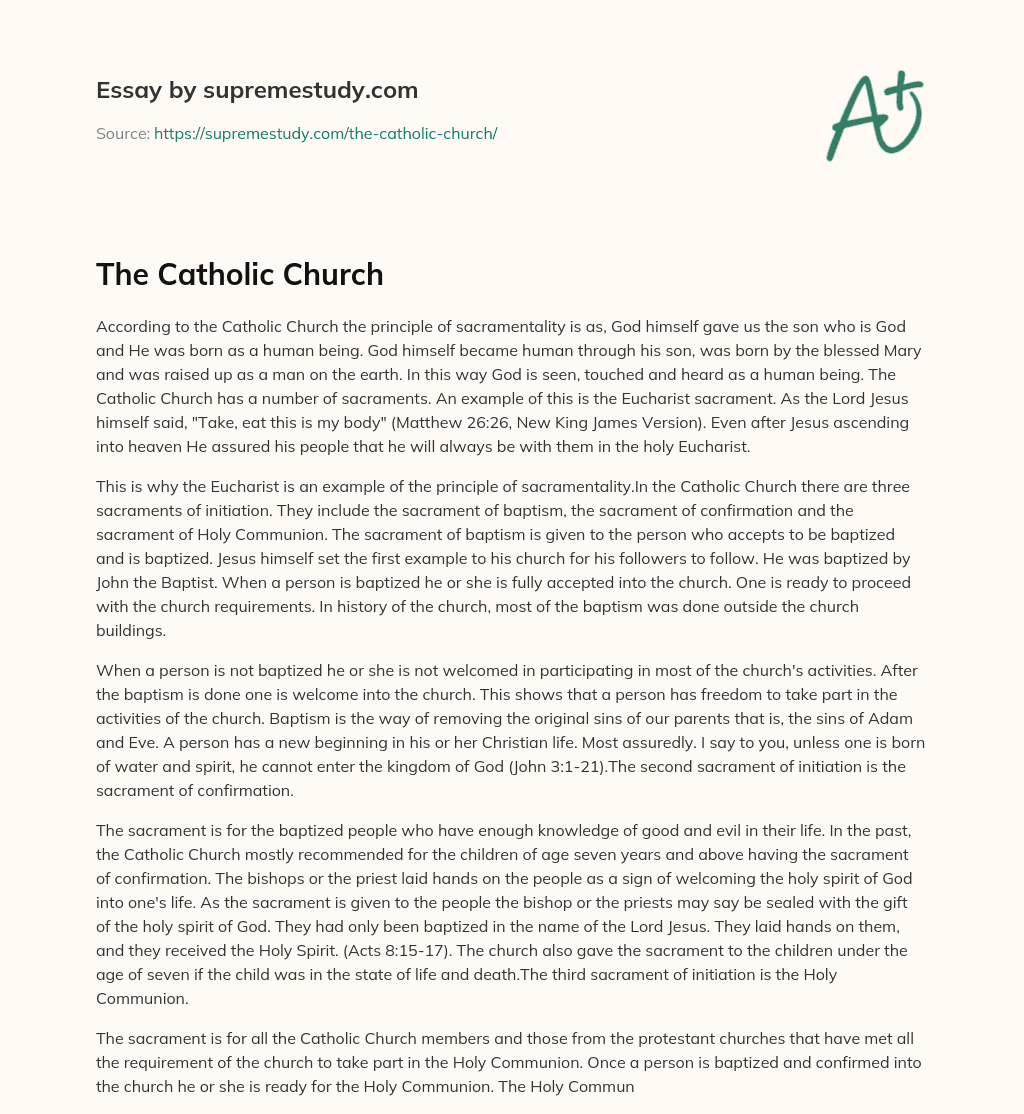 The Catholic Church essay
