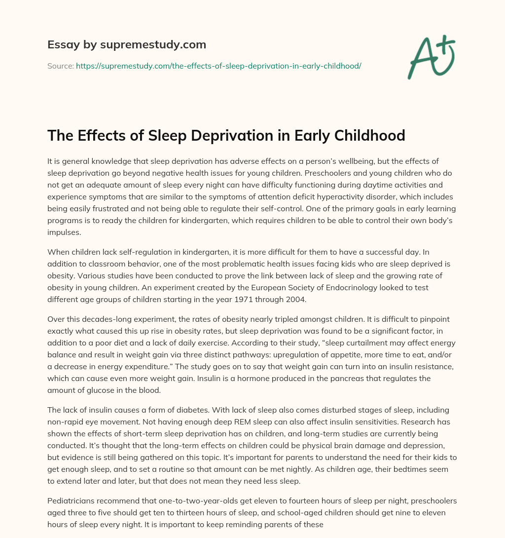 sleep deprivation effects essay
