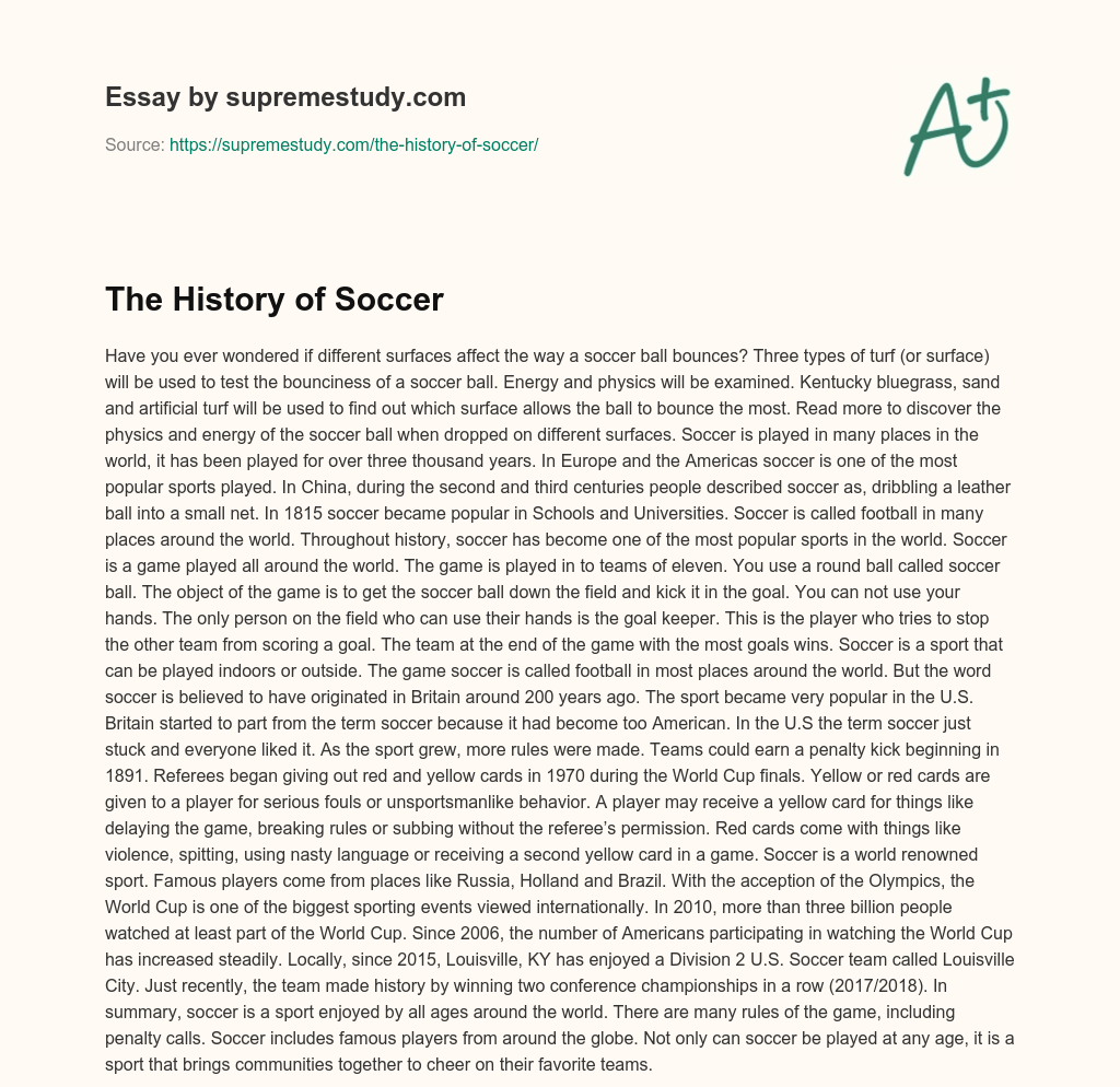 history of football essay 1000 words