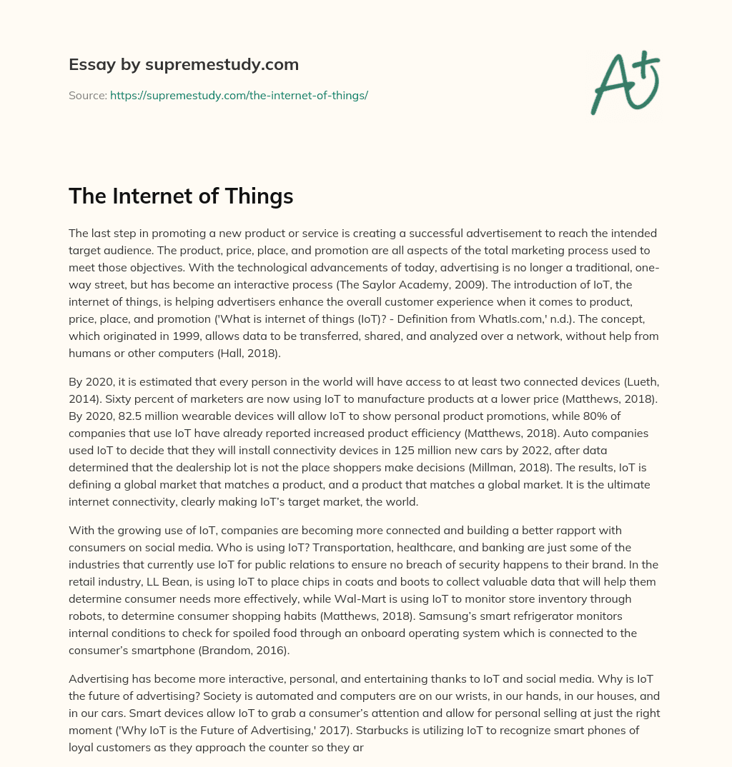 The Internet of Things essay