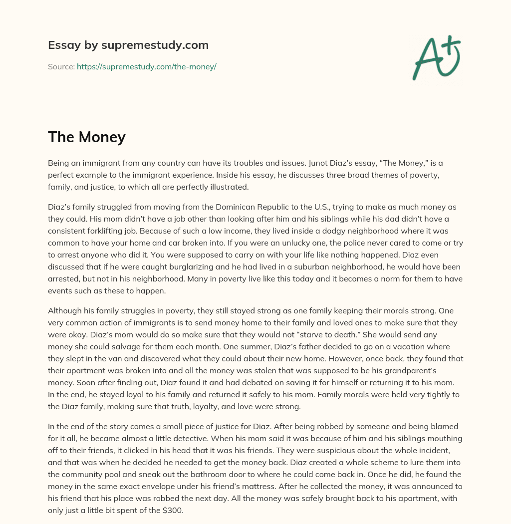 The Money essay