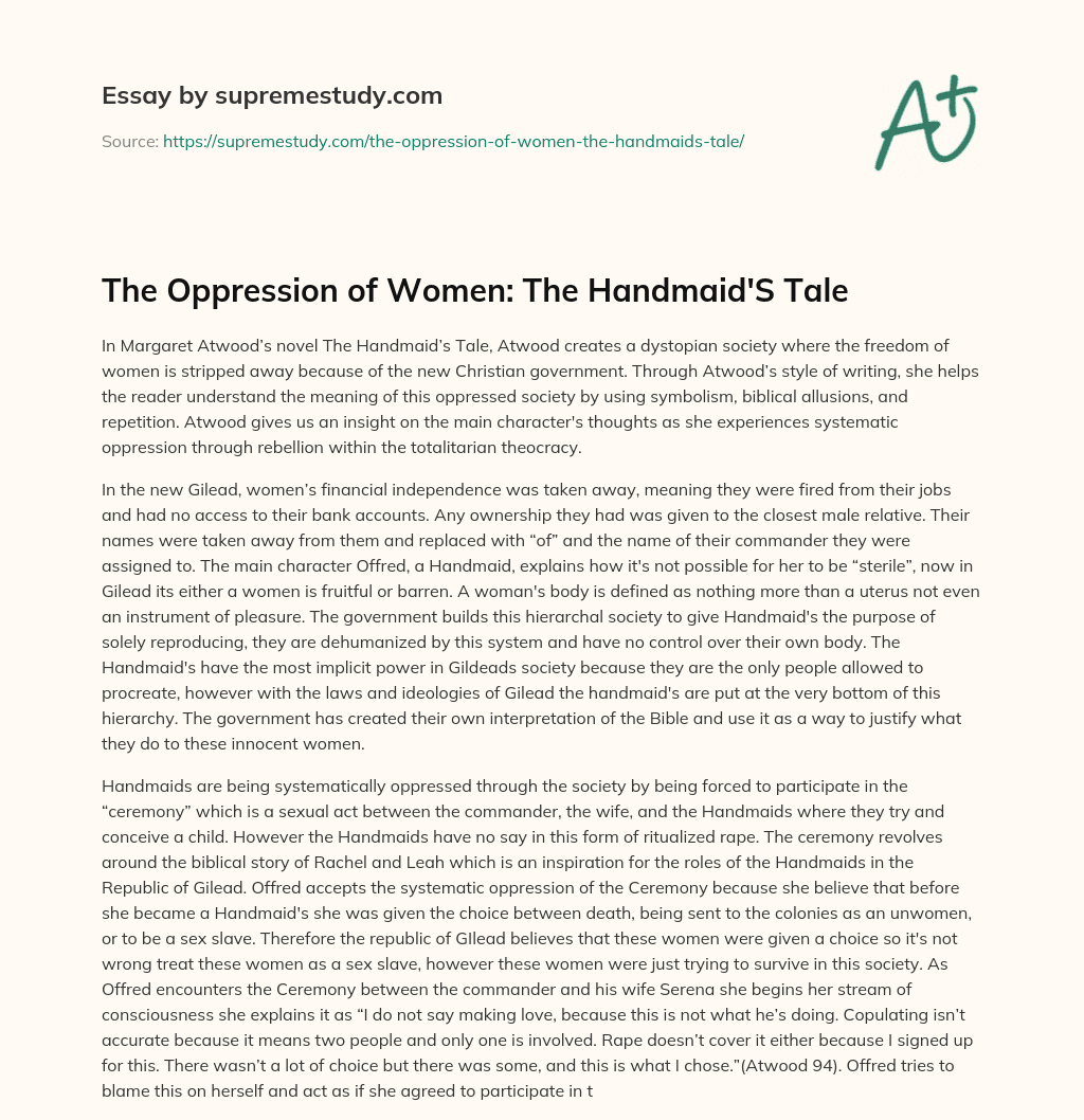 the-oppression-of-women-the-handmaid-s-tale-free-essay-example