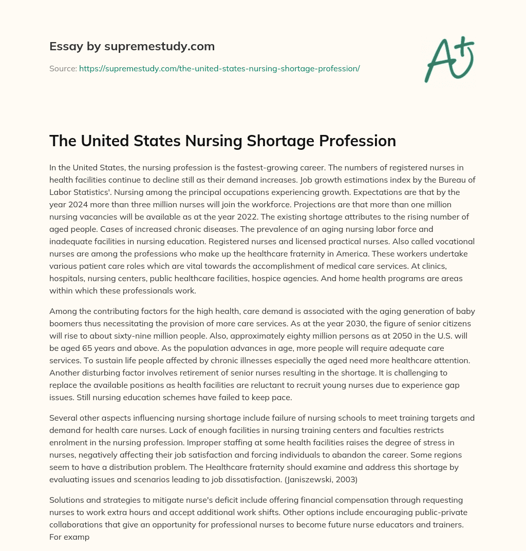 nursing shortage essay introduction