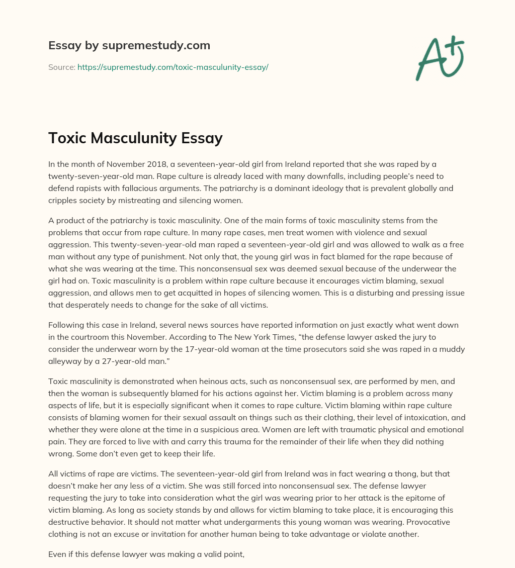 Toxic Masculunity Essay essay