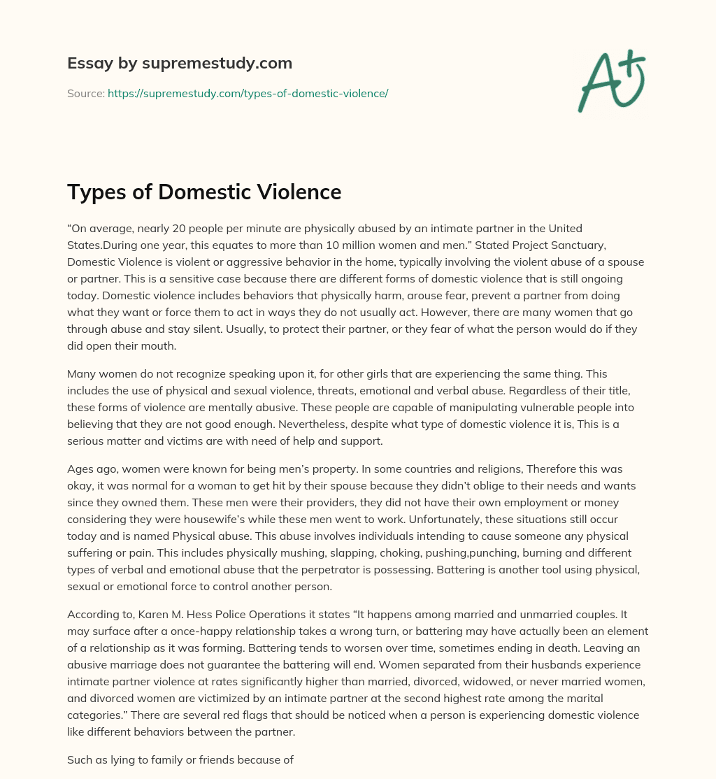 types of domestic violence essay