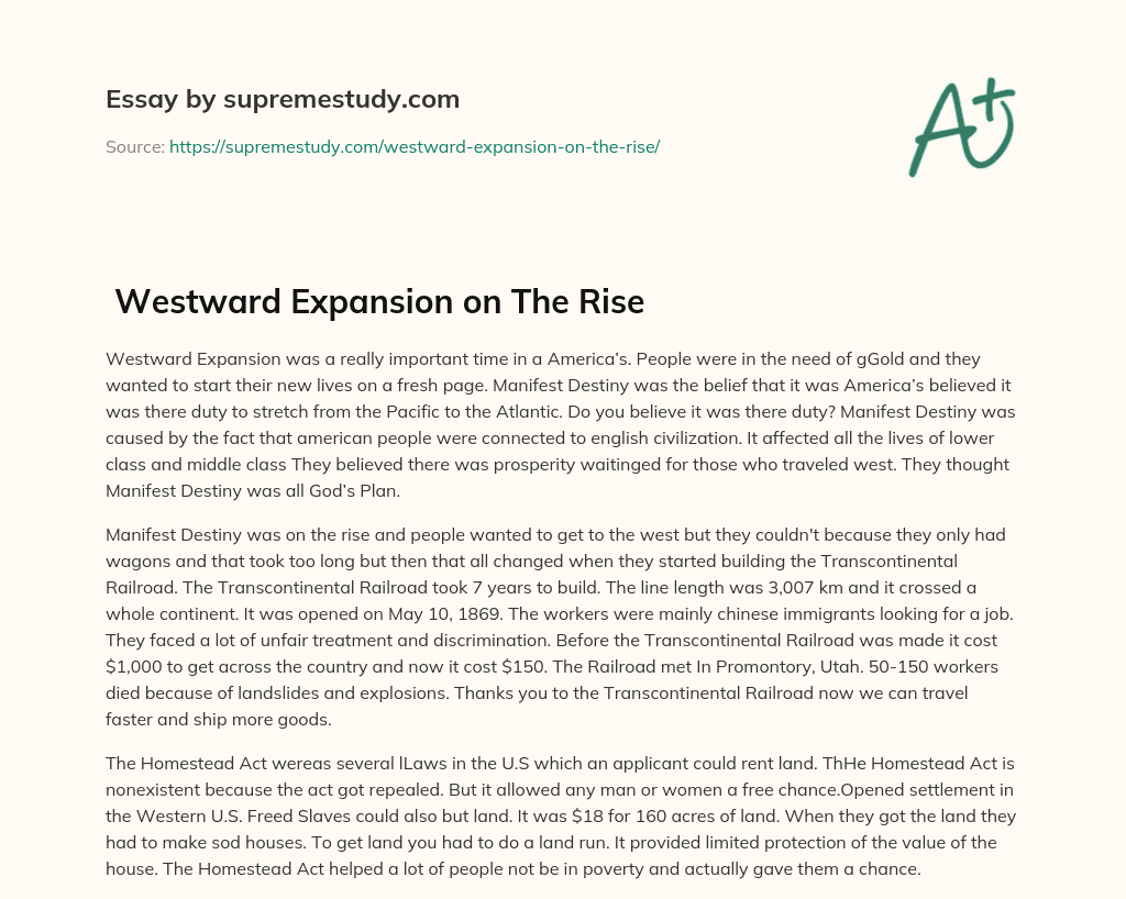 westward expansion essay conclusion