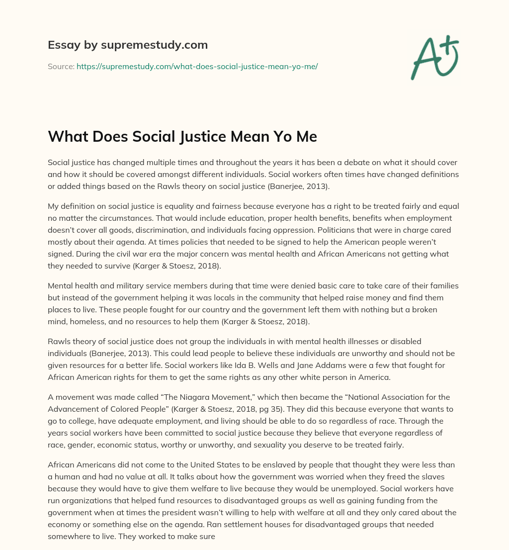 What Does Social Justice Mean Yo Me essay