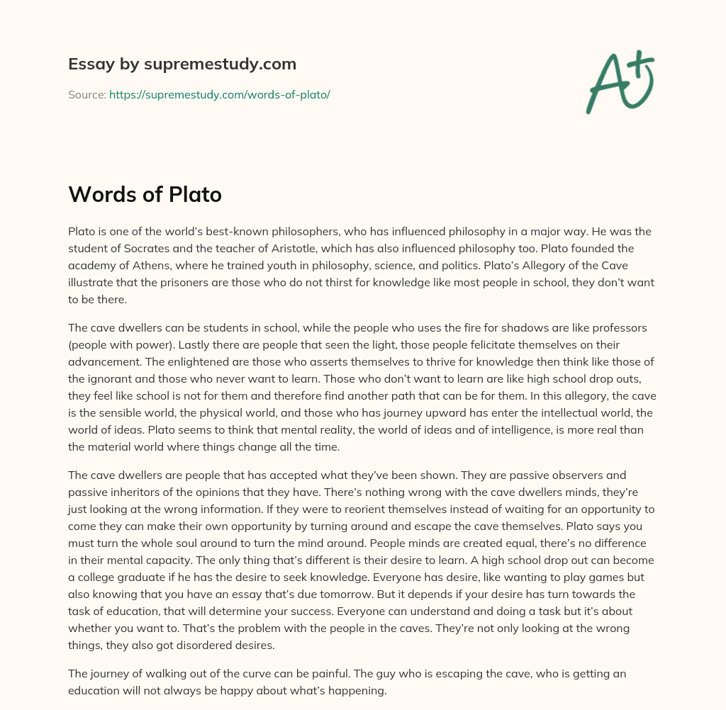 Words of Plato essay